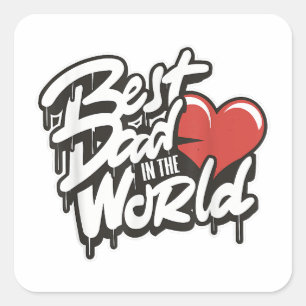 Pegatina Cuadrada El mejor papá del mundo en el Día del Padre