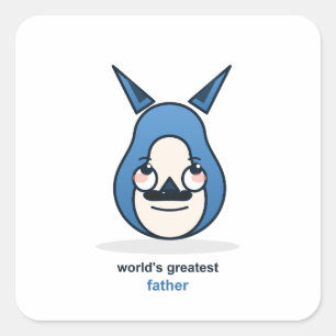 Pegatina Cuadrada El mejor papá del mundo Zorro