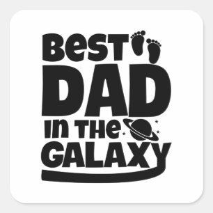 Pegatina Cuadrada El Mejor Papá En La Galaxia
