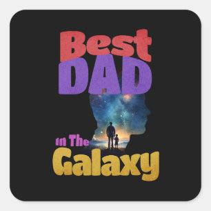 Pegatina Cuadrada El Mejor Papá En La Galaxia
