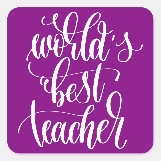 Pegatina Cuadrada El mejor profesor del mundo (Anverso)