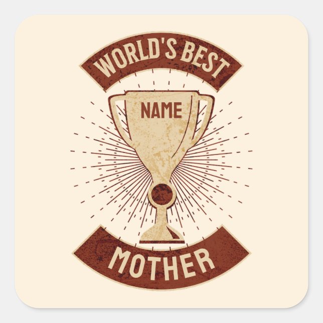 Pegatina Cuadrada El mejor tío y cambio de nombre del mundo del pers (Anverso)