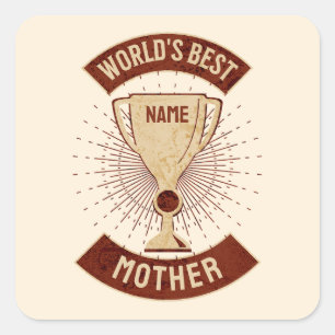 Pegatina Cuadrada El mejor tío y cambio de nombre del mundo del pers