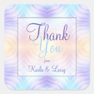 Pegatina Cuadrada El melón amarillo verde azulado de la lavanda le