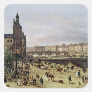 Pegatina Cuadrada El mercado de las flores, 1832