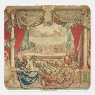 Pegatina Cuadrada El mes de enero/el Louvre