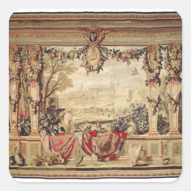 Pegatina Cuadrada El Mes de Noviembre/ Chateau de Blois (Anverso)