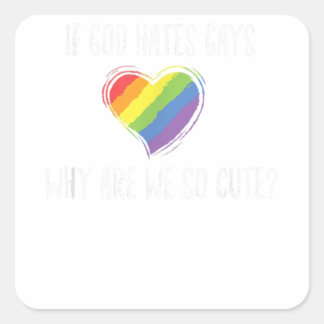 Pegatina Cuadrada El mes del Día del Orgullo Gay Lésbico en el Arcoi (Anverso)