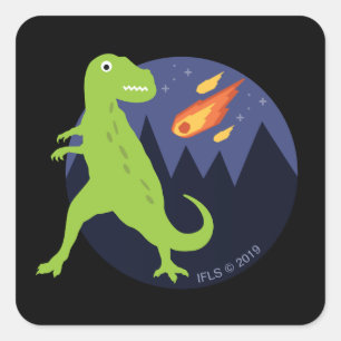 Pegatina Cuadrada El meteorito que se pegó