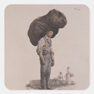 Pegatina Cuadrada El minero