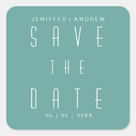 Pegatina Cuadrada El Moderno Guión Minimalista Turquesa Guarda La Fe