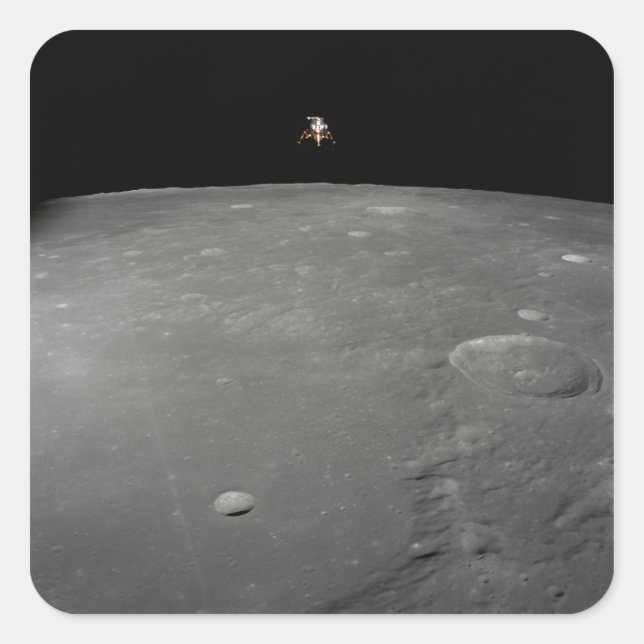 Pegatina Cuadrada El módulo lunar Apollo 12 Intrepid (Anverso)