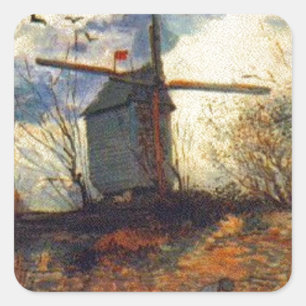 Pegatina Cuadrada El Molino de la Galette Van Gogh