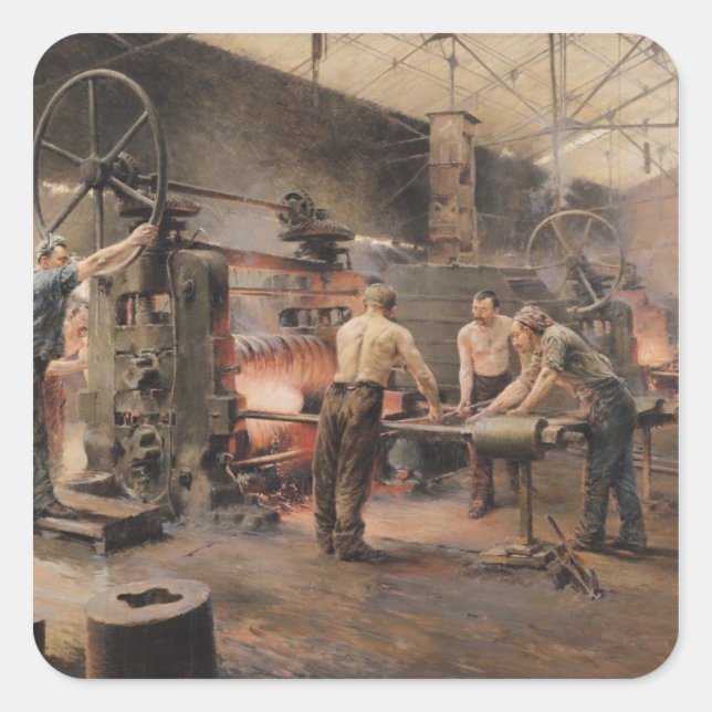 Pegatina Cuadrada El molino rodante (Anverso)