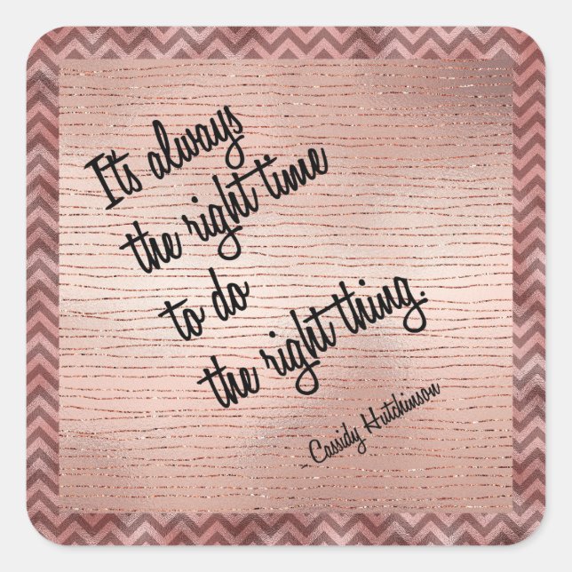 Pegatina Cuadrada El momento correcto (Anverso)