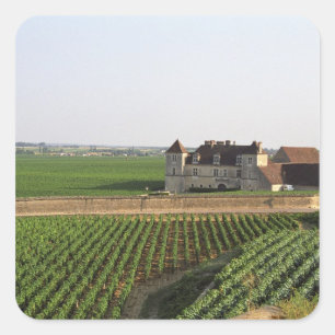 Pegatina Cuadrada El monasterio del siglo XVI de Clos de Vougeot y