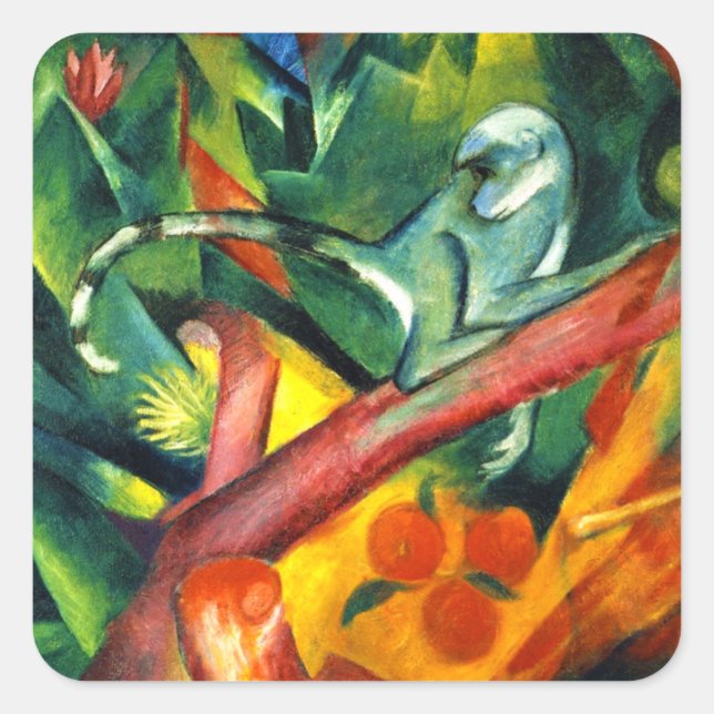 Pegatina Cuadrada El mono (Anverso)