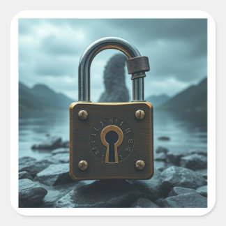 Pegatina Cuadrada El Monstruo de Lock Ness