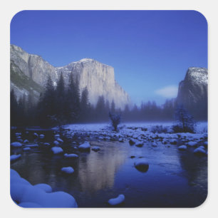 Pegatina Cuadrada El Monte El Capitán, Parque Nacional Yosemite,