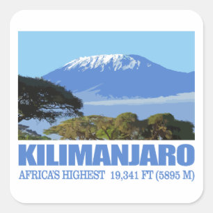 Pegatina Cuadrada El monte Kilimanjaro