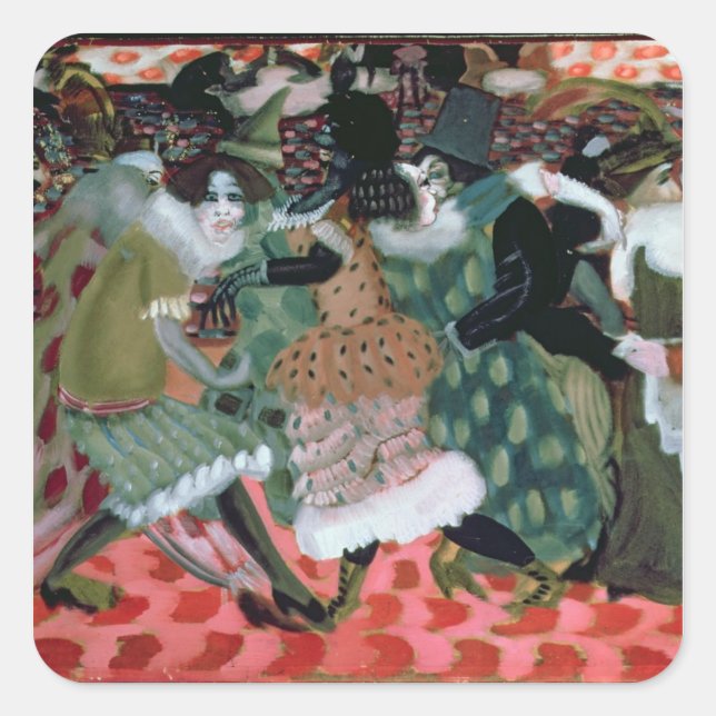 Pegatina Cuadrada El Morte-Saison en París, 1913 (Anverso)