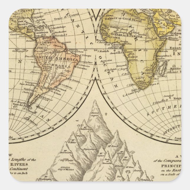 Pegatina Cuadrada El mundo (Anverso)