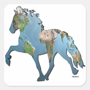 Pegatina Cuadrada El mundo