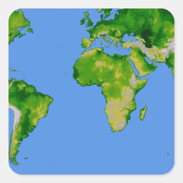 Pegatina Cuadrada El mundo (Anverso)