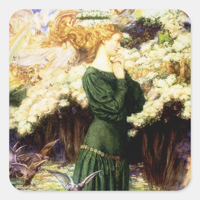 Pegatina Cuadrada El mundo del amante (Anverso)