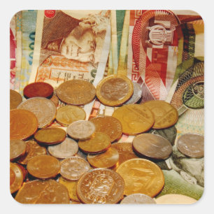Pegatina Cuadrada El Mundo del Dinero