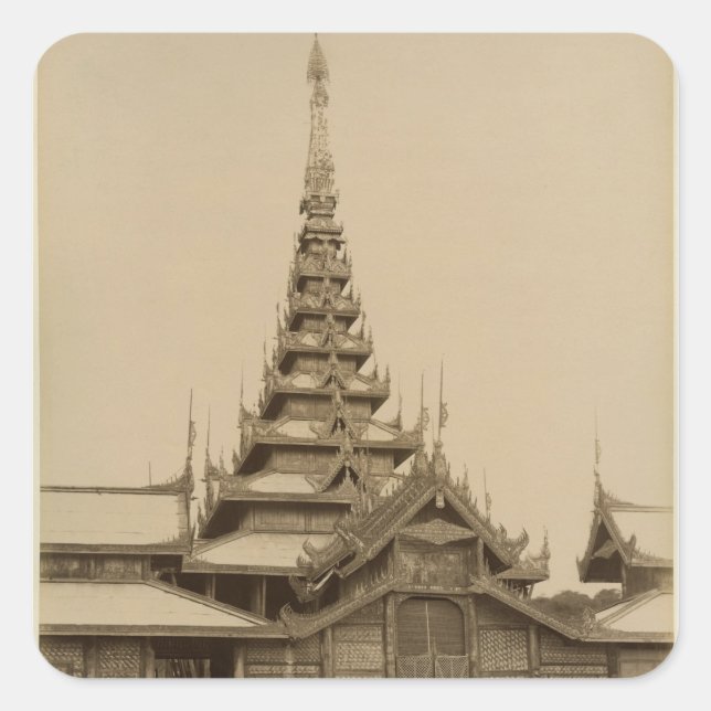 Pegatina Cuadrada El Myei-nan o el Salón de la Audiencia Principal (Anverso)