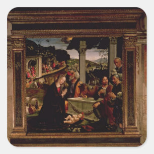 Pegatina Cuadrada El nacimiento de Cristo