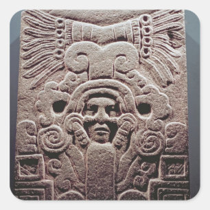 Pegatina Cuadrada El nacimiento de Topiltzin, 800-1100