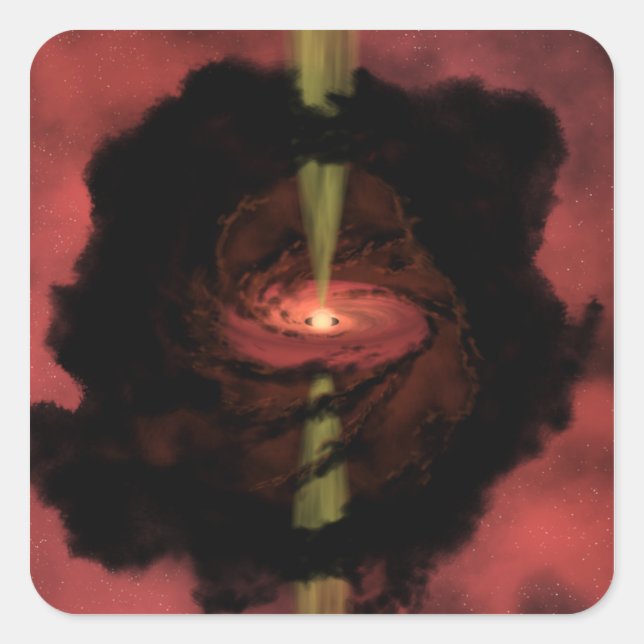 Pegatina Cuadrada El nacimiento de una estrella (Anverso)