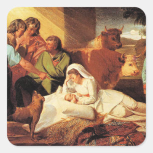 Pegatina Cuadrada El Nacimiento por John Singleton Copley