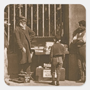 Pegatina Cuadrada El negro de zapato dramático, 1876-77