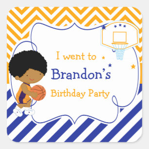 Pegatina Cuadrada El niño afroamericano de básquetbol al que 'fui'