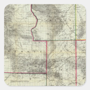 Pegatina Cuadrada El nuevo mapa de Holt, Wyoming