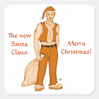 Pegatina Cuadrada El nuevo Santa Claus - ¡Feliz Navidad!