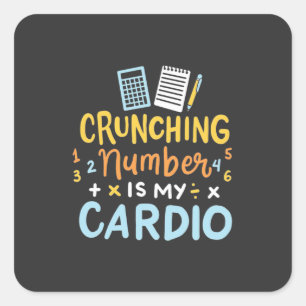 Pegatina Cuadrada El número de conteo es mi cardio