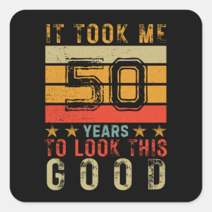 Pegatina Cuadrada El número de personalizado vintage divertido para