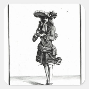 Pegatina Cuadrada El oficial del rey, 1675