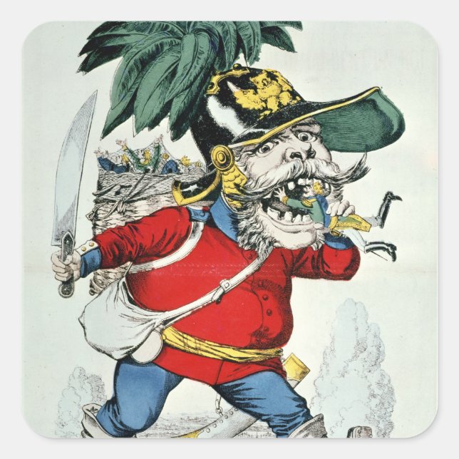 Pegatina Cuadrada El Ogre Alemán Gigante (Anverso)