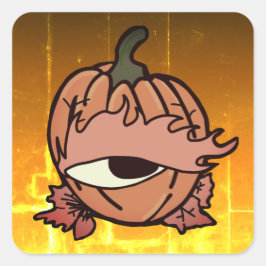 Pegatina Cuadrada El ojo tenebroso de la calabaza temblorosa