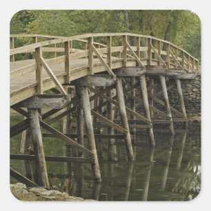 Pegatina Cuadrada El Old North Bridge, Minute Man National