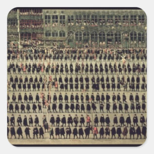 Pegatina Cuadrada El Ommeganck en Bruselas