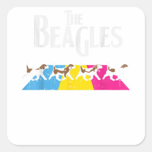 Pegatina Cuadrada El orgullo bisexual del perro de los Beagles es un