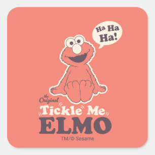 Pegatina Cuadrada El Original Tickle Me Elmo