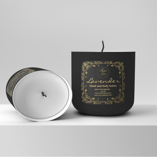 Pegatina Cuadrada El oro purpurina de lujo y los ingredientes negros (Subido por el creador)