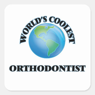 Pegatina Cuadrada El Orthodontist más fresco del mundo